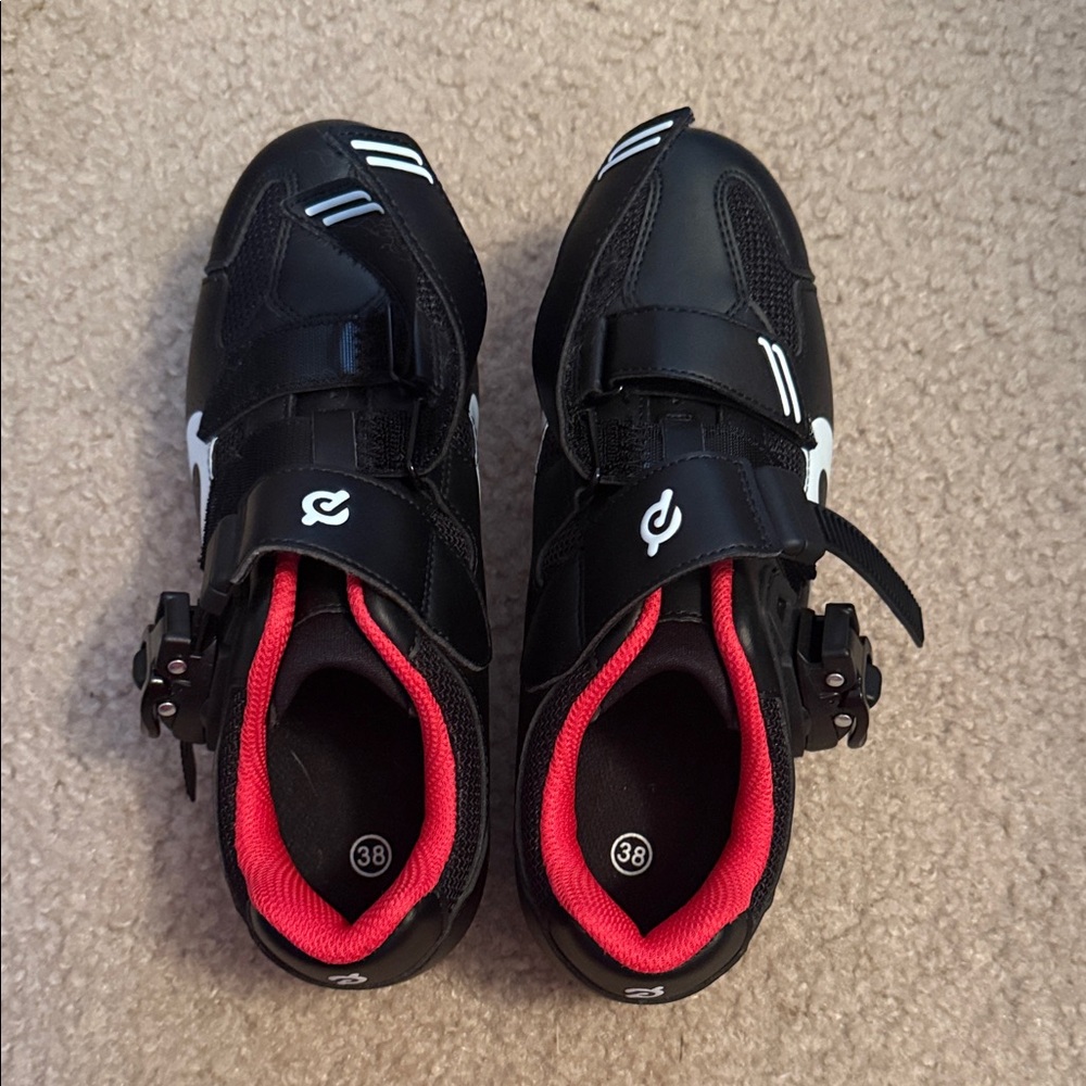Peloton Black and Red Cycling Sneakers